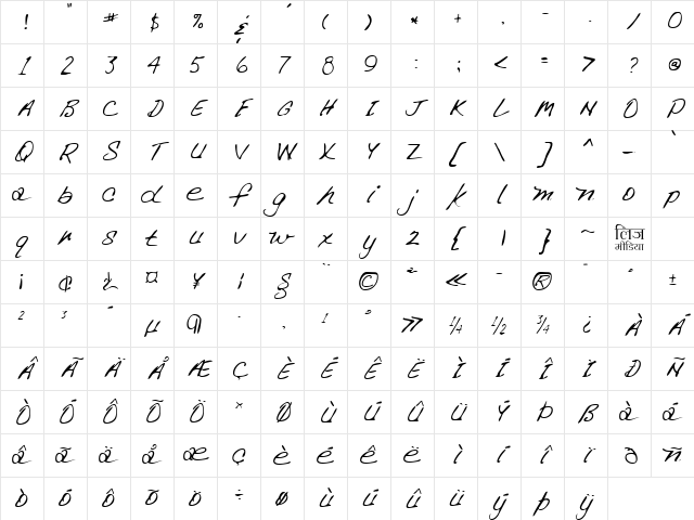 LEHN266 Regular Character Map LEHN266 Regular Character Map