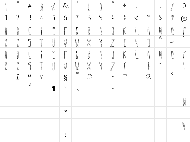 Circoex / ANTIPIXEL.com.ar Regular Character Map Circoex / ANTIPIXEL.com.ar Regular Character Map