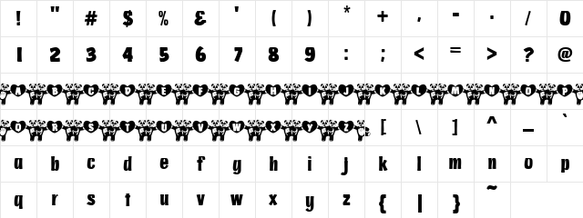 101! Panda's Dance Regular Character Map 101! Panda's Dance Regular Character Map