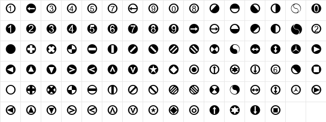 LTTapestry Circle Regular Character Map LTTapestry Circle Regular Character Map