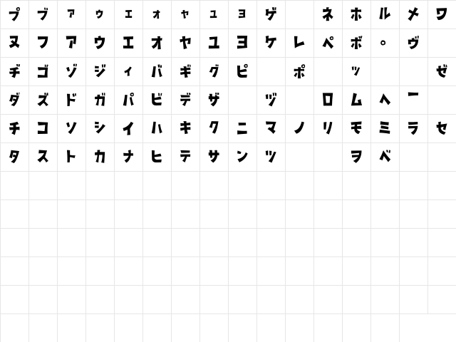 D3 Streetism Katakana Regular Character Map D3 Streetism Katakana Regular Character Map