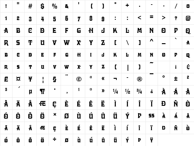Davida Becker Caps Regular Character Map Davida Becker Caps Regular Character Map