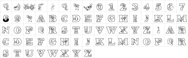LMS Circus Bugs Regular Character Map LMS Circus Bugs Regular Character Map