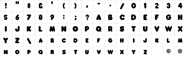 DunkinSCapsSSK Bold Character Map DunkinSCapsSSK Bold Character Map