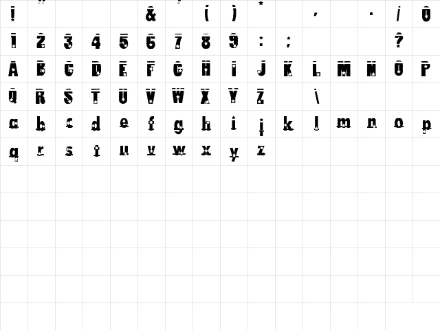 loserboi allstar Regular Character Map loserboi allstar Regular Character Map