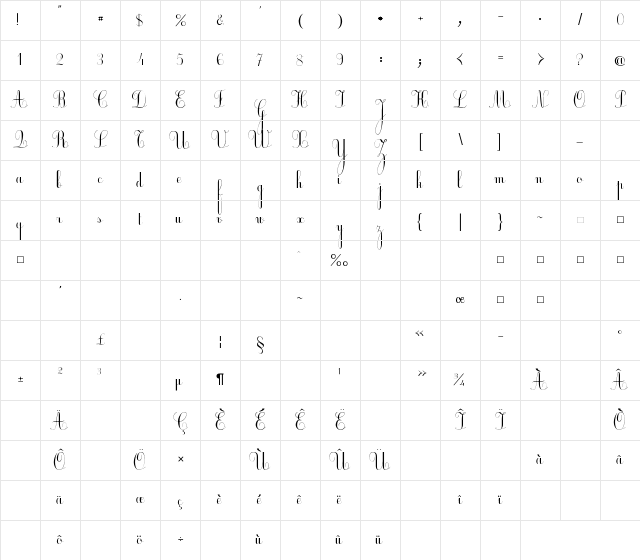 Ecolier Regular Character Map Ecolier Regular Character Map