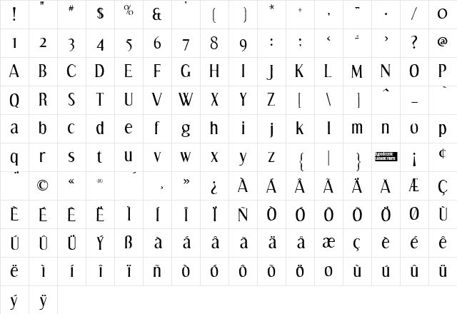 Effloresce Antique Regular Character Map Effloresce Antique Regular Character Map