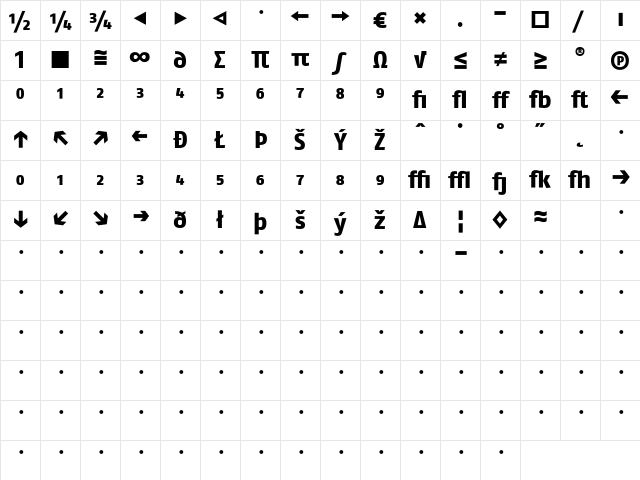 FagoNo-ExtraBoldExpert Bold Character Map FagoNo-ExtraBoldExpert Bold Character Map