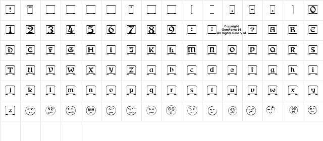 Fanfold Regular Character Map Fanfold Regular Character Map