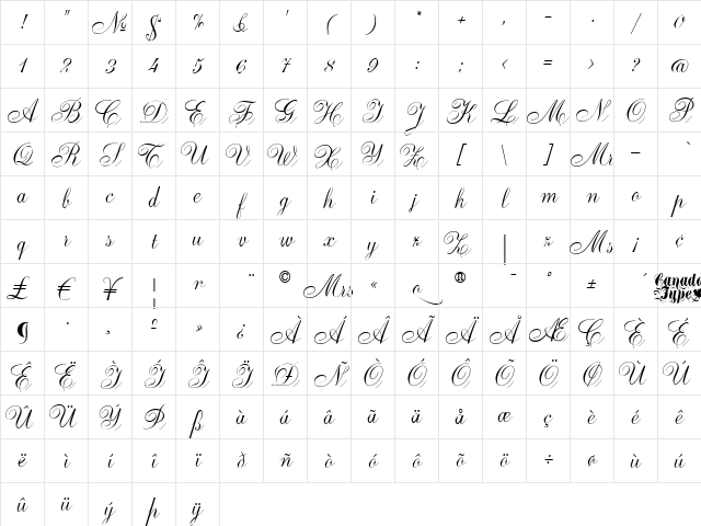 Ambassador Script Alt Caps Regular Character Map Ambassador Script Alt Caps Regular Character Map
