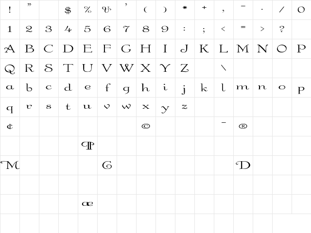 Garton Regular Ex Regular Character Map Garton Regular Ex Regular Character Map