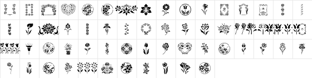 GE Floral Stencils Regular Character Map GE Floral Stencils Regular Character Map