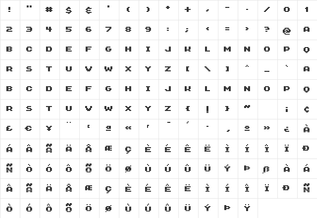 GenetrixSquare Regular Character Map GenetrixSquare Regular Character Map