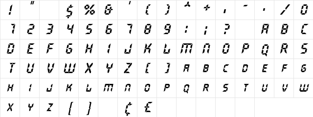GhostMachine Oblique Character Map GhostMachine Oblique Character Map