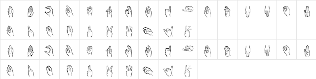 HandSign Regular Character Map HandSign Regular Character Map