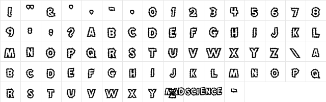 MadScience Regular Character Map MadScience Regular Character Map