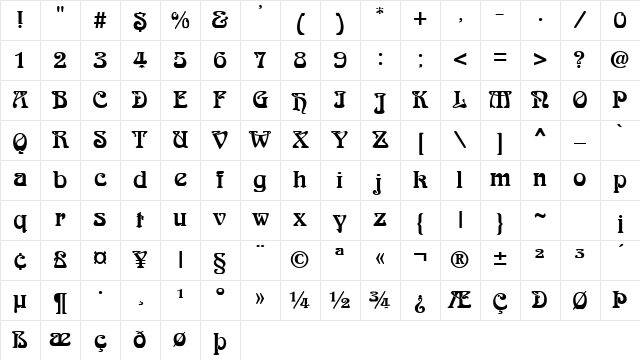 Arbian Script Normal Character Map Arbian Script Normal Character Map