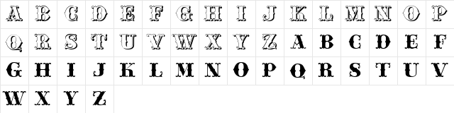 JFFerrule Regular Character Map JFFerrule Regular Character Map