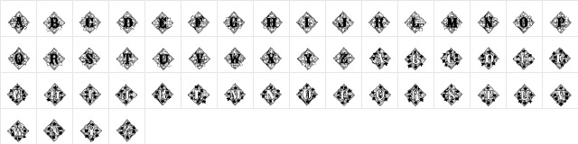 JFIvyLaceAlt Regular Character Map JFIvyLaceAlt Regular Character Map