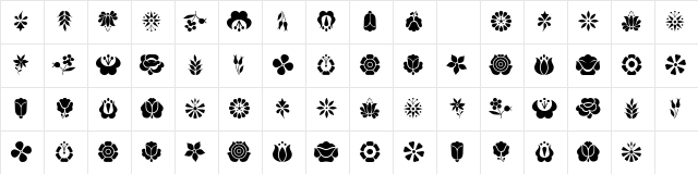 Kalocsai Flowers Regular Character Map Kalocsai Flowers Regular Character Map