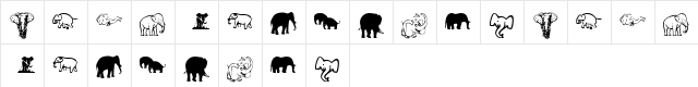 KR Rachel's Elephants Regular Character Map KR Rachel's Elephants Regular Character Map