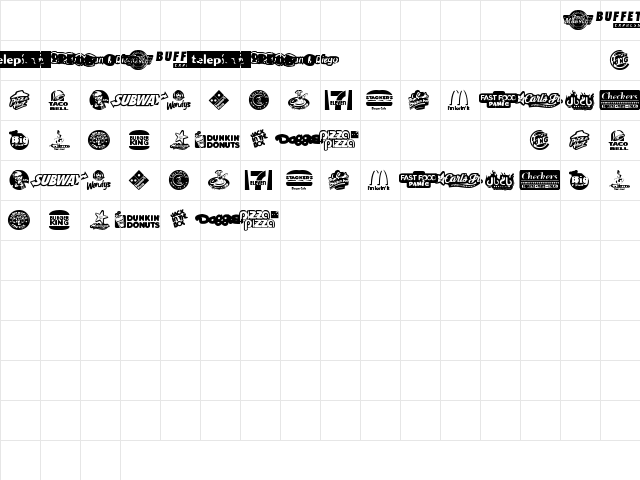 Fast Food logos Regular Character Map Fast Food logos Regular Character Map