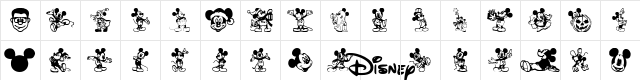 Mickey Mousebats Regular Character Map Mickey Mousebats Regular Character Map
