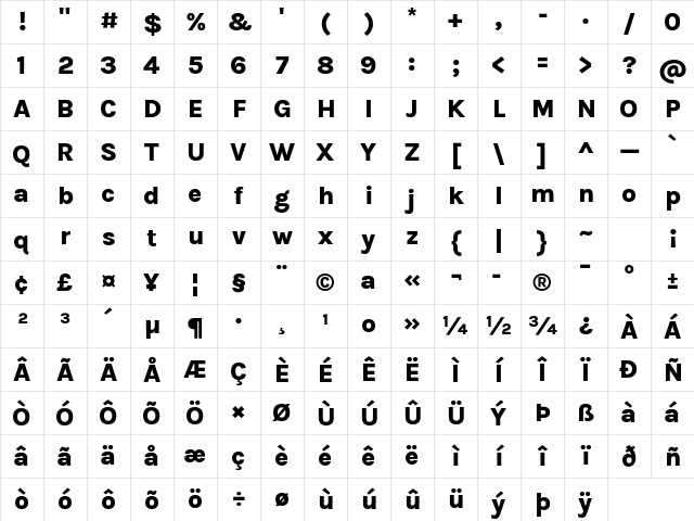 Karla ExtraBold Regular Character Map Karla ExtraBold Regular Character Map