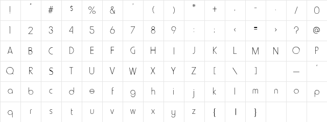 Kimerly Lite Regular Character Map Kimerly Lite Regular Character Map