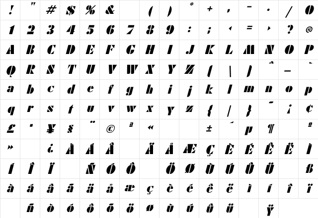 Rodchenko Italic Italic Character Map Rodchenko Italic Italic Character Map