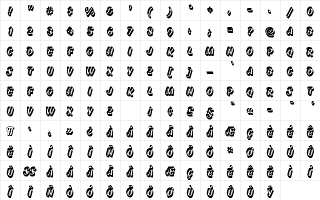 BalloonDroShaDSh1 Regular Character Map BalloonDroShaDSh1 Regular Character Map