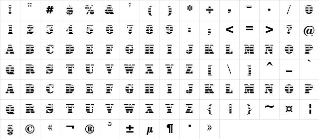 a_SignboardTitulGrd Regular Character Map a_SignboardTitulGrd Regular Character Map