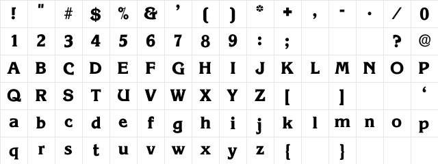 NoddyBold Regular Character Map NoddyBold Regular Character Map