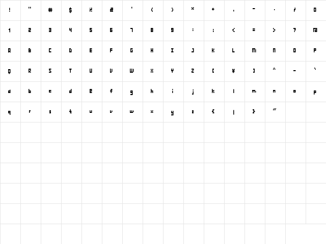 HM Tiny Bit Regular Character Map HM Tiny Bit Regular Character Map