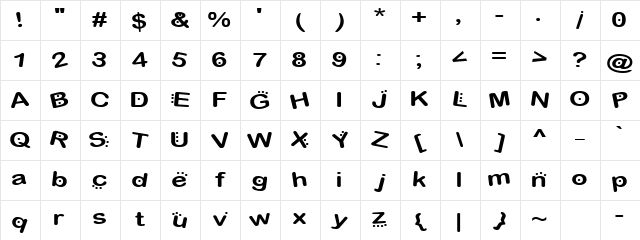 LDJ Dotty Spotty Regular Character Map LDJ Dotty Spotty Regular Character Map