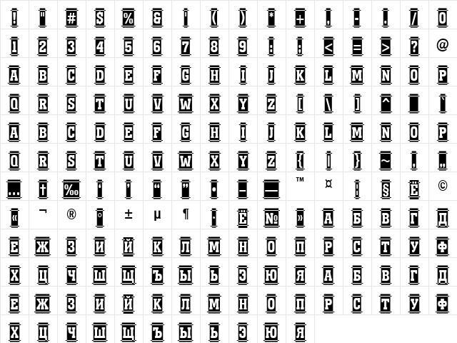 a_MonumentoTtlNrDcCm Normal Character Map a_MonumentoTtlNrDcCm Normal Character Map
