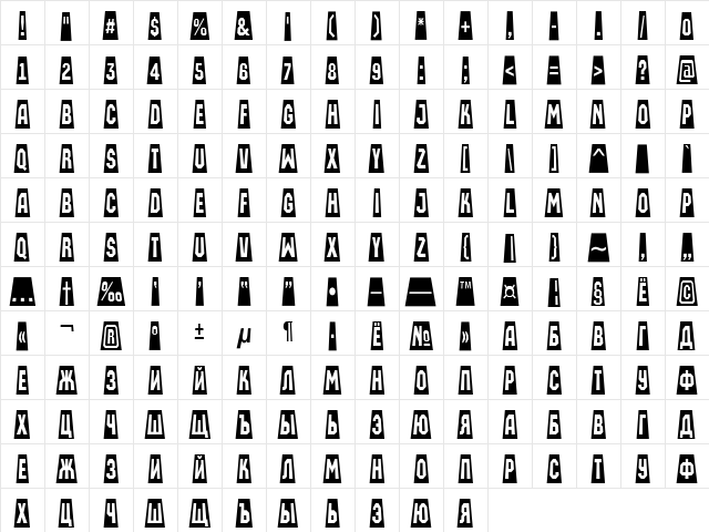 a_MachinaOrtoCmSw Regular Character Map a_MachinaOrtoCmSw Regular Character Map