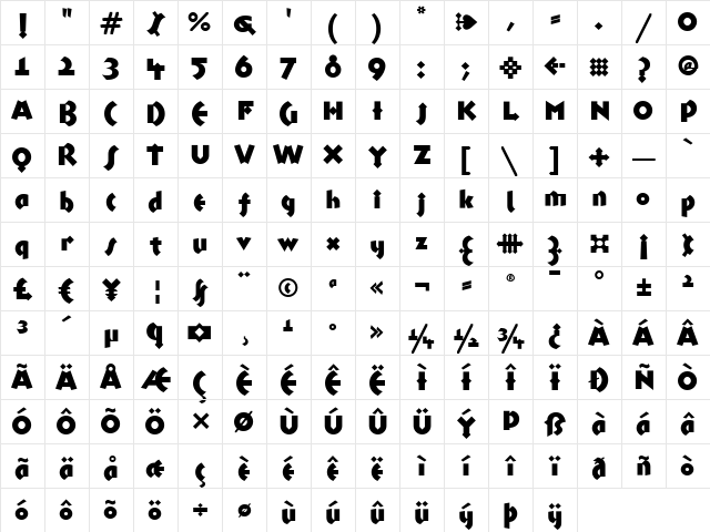 TalkingDrumITC Medium Character Map TalkingDrumITC Medium Character Map