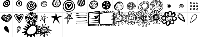 Pea Bethany's Doodles Regular Character Map Pea Bethany's Doodles Regular Character Map