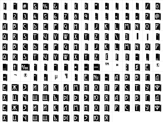 a_ModernoEmb Regular Character Map a_ModernoEmb Regular Character Map