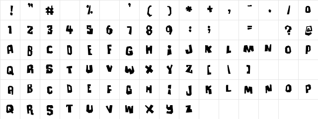 Pyramidal Heel Regular Character Map Pyramidal Heel Regular Character Map
