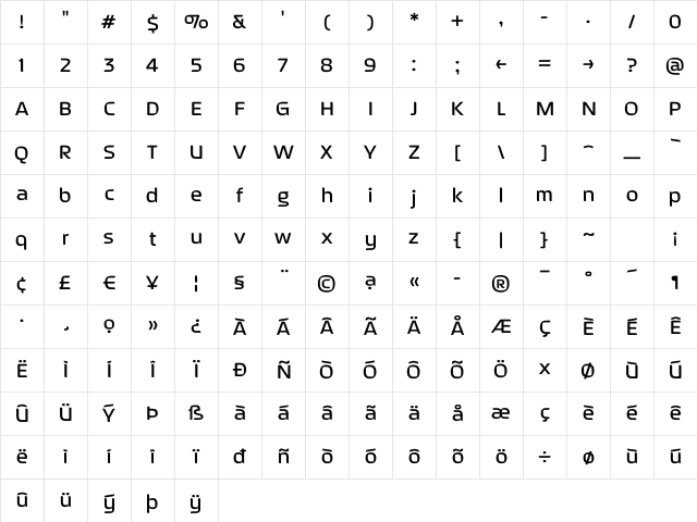SeptemberMedium Regular Character Map SeptemberMedium Regular Character Map