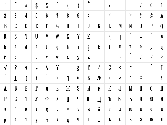 Uk_BruskovayaCompressed Normal Character Map Uk_BruskovayaCompressed Normal Character Map
