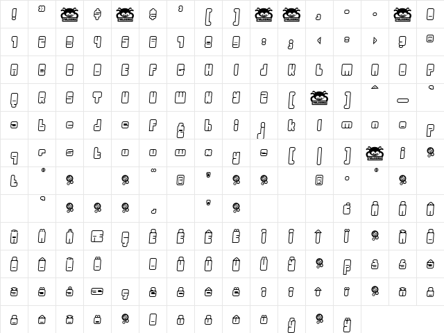 Oggle Regular Character Map Oggle Regular Character Map