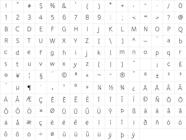 Speak-Regular Regular Character Map Speak-Regular Regular Character Map
