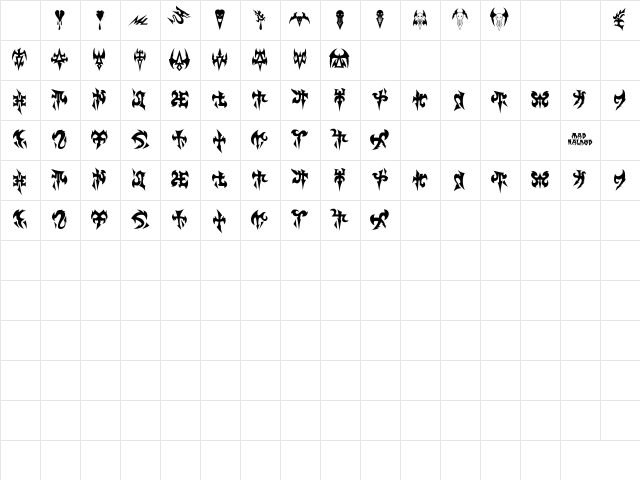 Dark_Eldar Bold Character Map Dark_Eldar Bold Character Map