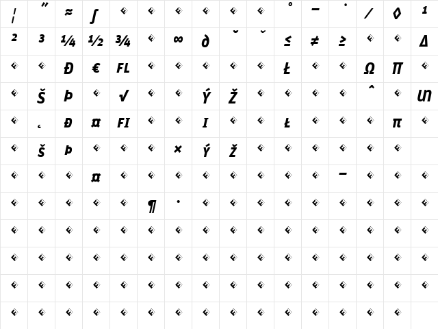 Unit-BoldSCItalicExpert Regular Character Map Unit-BoldSCItalicExpert Regular Character Map