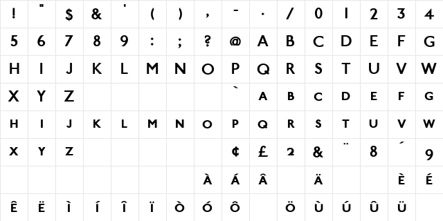 PaddingtonSC Bold Small Caps Demi Character Map PaddingtonSC Bold Small Caps Demi Character Map