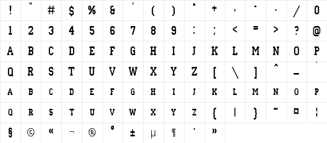 a_CampusCapsNr Regular Character Map a_CampusCapsNr Regular Character Map