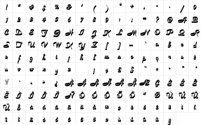 ParkAveDSh1 Regular Character Map ParkAveDSh1 Regular Character Map